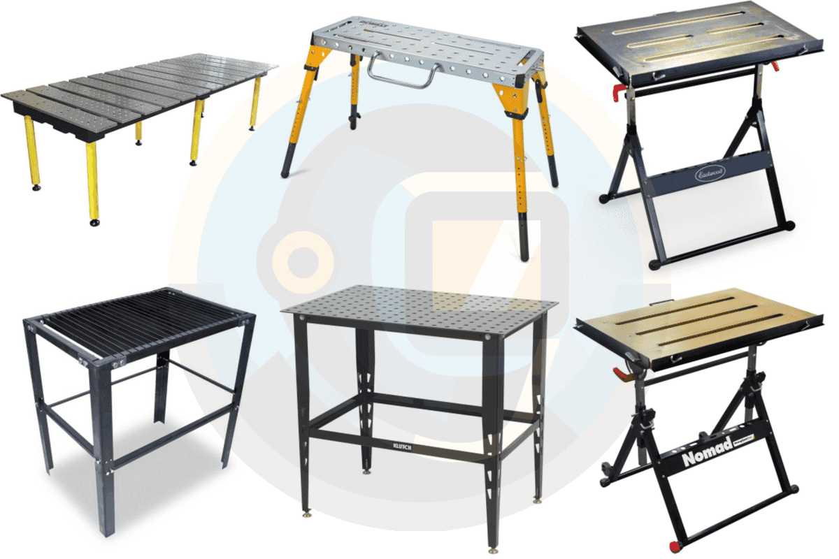 a collage of images of 6 Best Welding Tables – Top Picks, Reviews & Guide