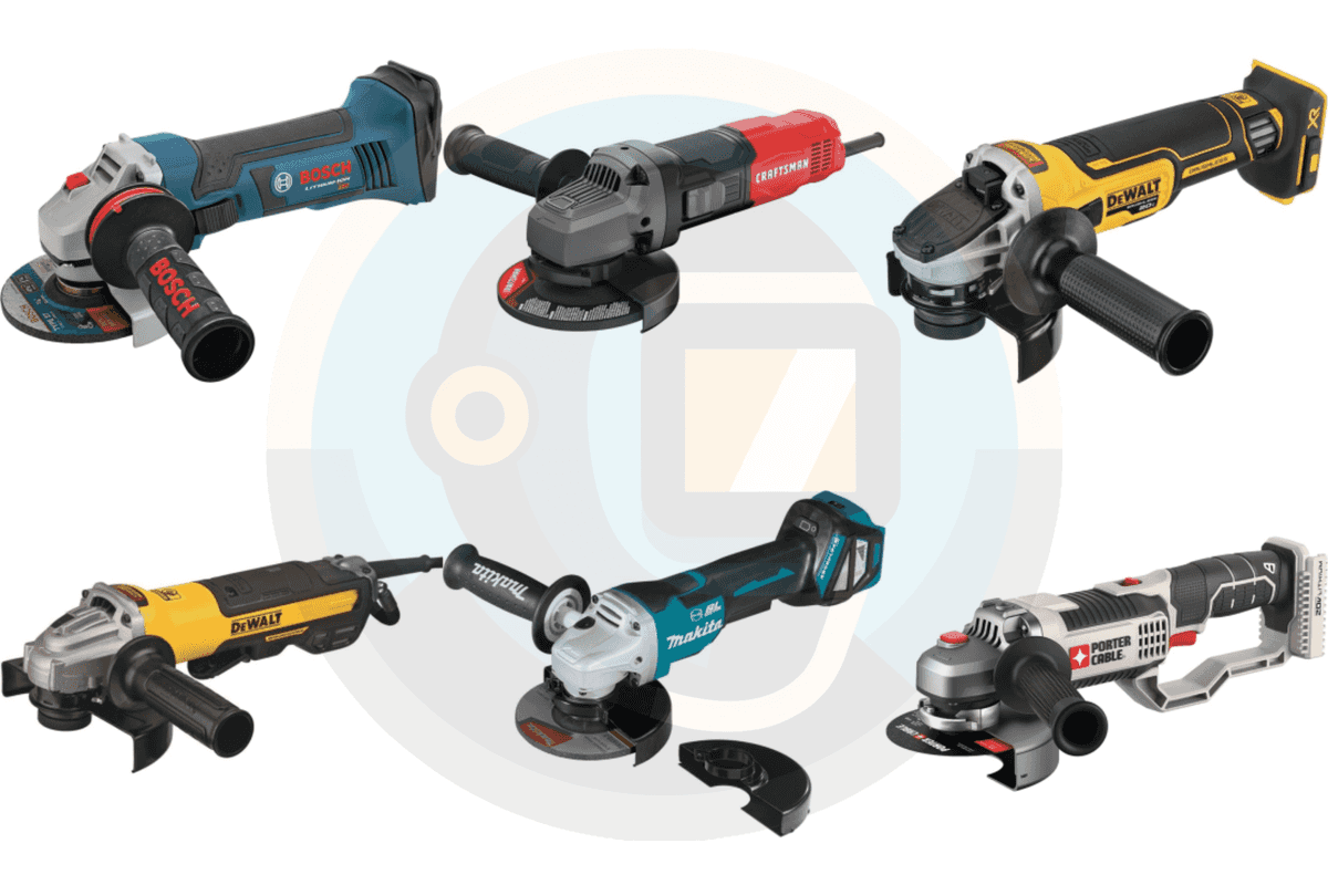 a collage of images of 6 Best Angle Grinders for Welding – Reviews & Guide