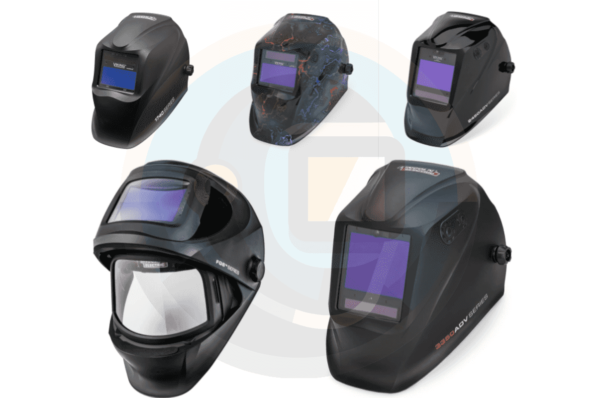 a collage of images of 5 Best Lincoln Welding Helmets – A Buyer’s Guide